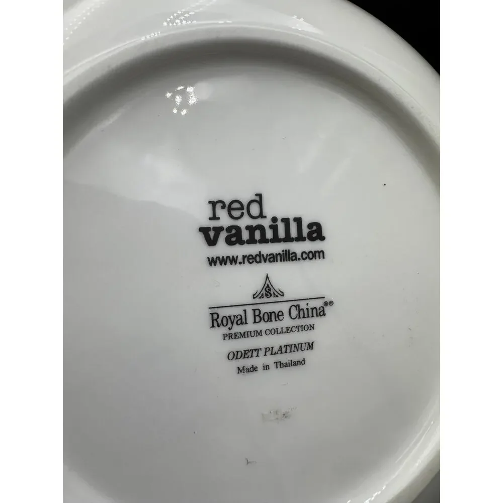 Set of 4 Red Vanilla Odett Platinum Triangle Soup Bowls 16 oz 7.75